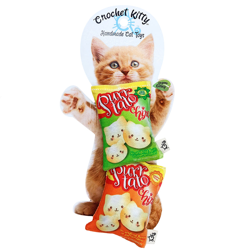 Purrtato Chips Cat Toy Twin Pack Crochet Kitty